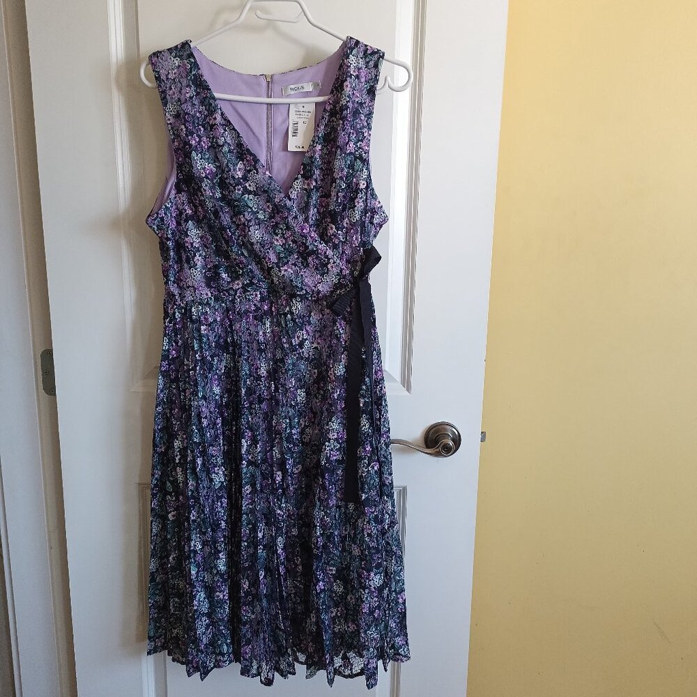 Ricki’s NEW Women’s Size 12 Lilac & Navy Floral Lace Fit & Flare Dress